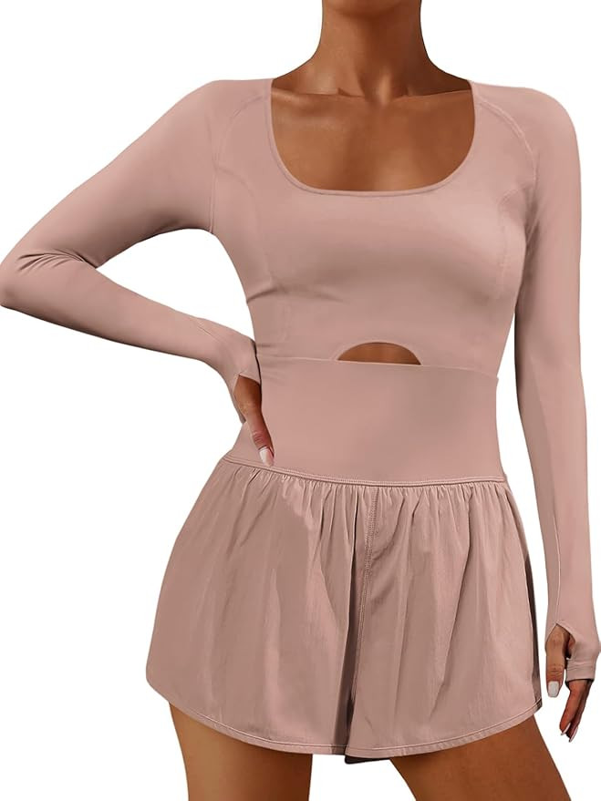 SENSERISE Womens Running Onesie Workout Rompers Long Sleeve One Piece Outfits Exercise Jumpsuits ... | Amazon (US)