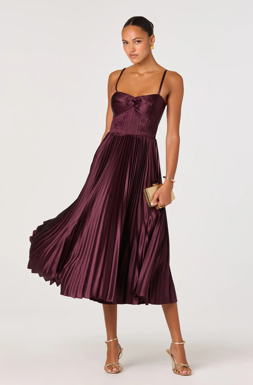 Ascella Sweetheart Pleated Midi Dress | ASTR The Label (US)