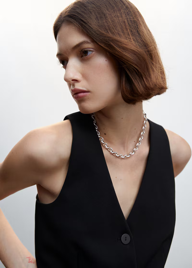 Denim vest with decorative stitching -  Women | Mango USA | MANGO (US)