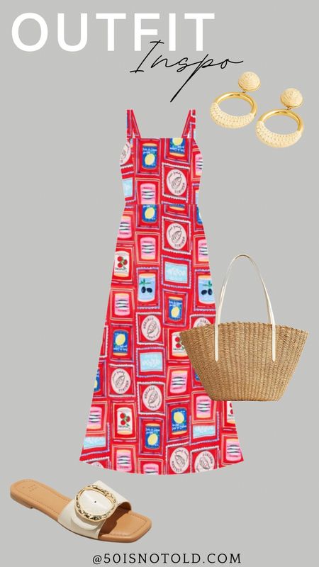 Outfit idea for vacation! Summer dress with affordable summer sandals from Target. Straw tote bag | buckle sandals 

#LTKstyletip #LTKtravel #LTKwedding