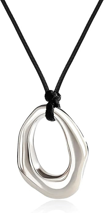 YANCHUN Boho Necklace for Women Chunky Gold Pendant Necklace Leather Cord Statement Jewelry Weste... | Amazon (US)