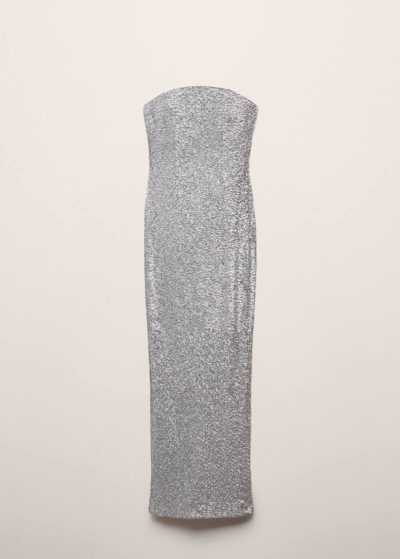 Strapless sequined dress -  Women | Mango United Kingdom | MANGO (UK)