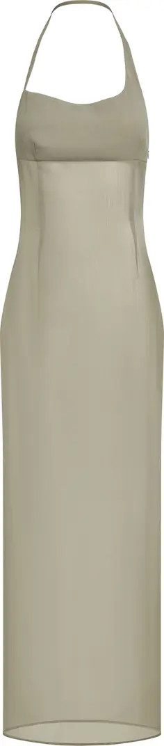 Driftwood Halter Neck Sheer Maxi Dress | Nordstrom