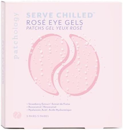 Patchology Serve Chilled Rosé Eye Gels with Hyaluronic Acid - Hydrating Under Eye Patches for Da... | Amazon (US)
