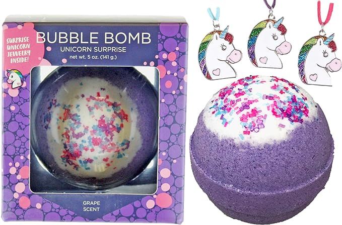 Unicorn Bubble Bath Bomb for Girls with Surprise Kids Necklace Inside by Two Sisters Spa. Large 9... | Amazon (US)