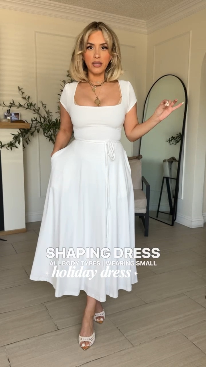 Obsessed is an understatement 🙊🔥🔥🔥 UNDER $50 

✔️I'm wearing small
✔️ great stretch and compression
✔️ waist belt is adjustable
✔️ square neckline so flattering you will not need a bra with this
✔️ the perfect length definitely petite and tall girl friendly because it'll look great at any length! 
✔️ amazing for so many different occasions, baby showers, birthdays, brunch, holiday events, etc. 



#LTKootd #LTKHoliday #LTKgrwm