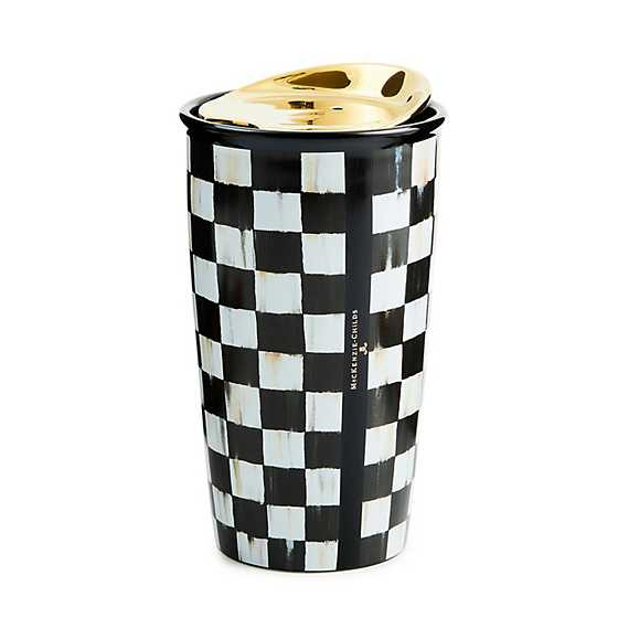 Courtly Check Ceramic Travel Cup | MacKenzie-Childs