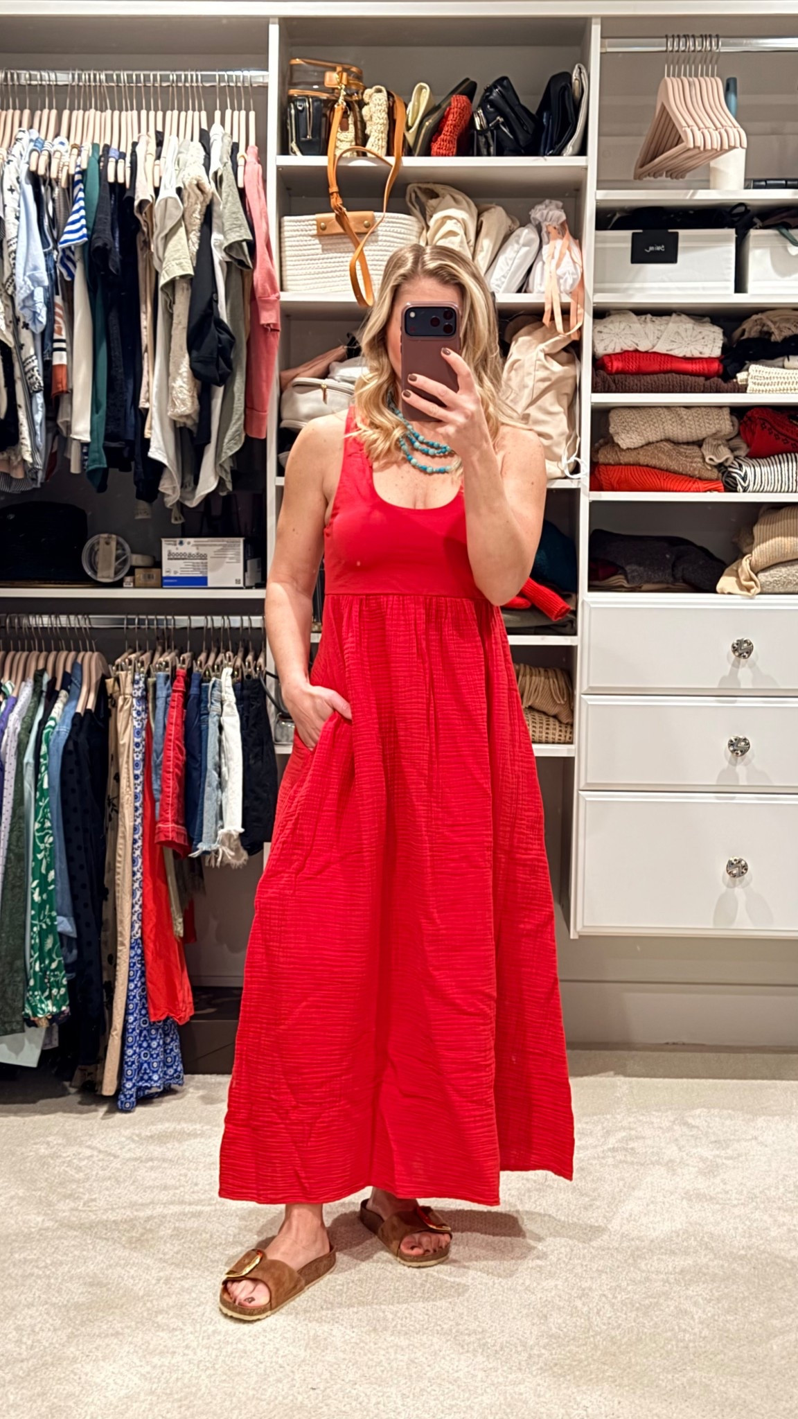 Vacation outfit, beach edition ☀️🌴
This easy maxi has officially earned a spot in my suitcase. Lightweight, flowy, and effortless, it’s the kind of dress you can throw on for a beach walk, lunch by the water, or sunset cocktails with a simple shoe change.

I’m wearing XS Petite, and the length is perfect without alterations (petite girls, you know how rare that is). The relaxed fit keeps it comfortable in the heat, while the drop waist gives it that laid-back, vacation feel I love.

Styled with flat sandals and a statement necklace for daytime, and it’s just as easy to dress up for dinner. Linking everything here so you can recreate this beach-ready look 🤍

#LTKPetite #LTKSeasonal #LTKTravel

#LTKSeasonal #LTKPetite #LTKTravel