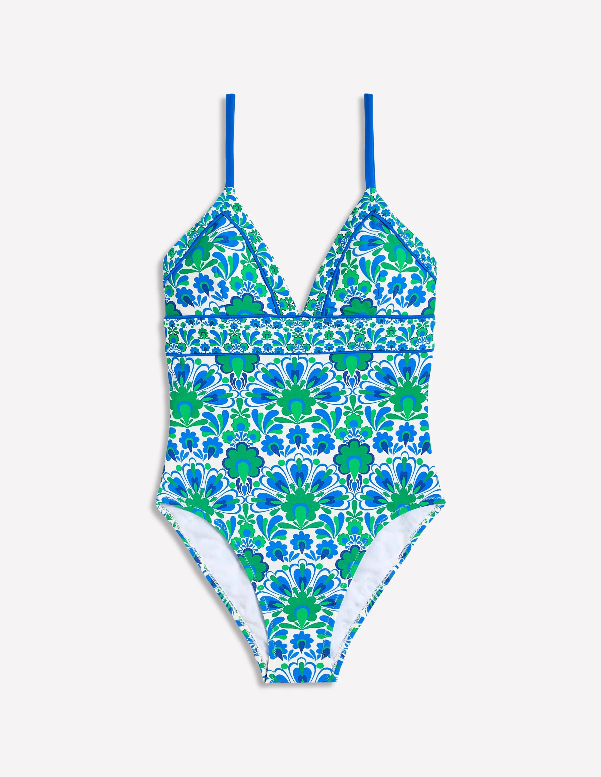Kasos String V Neck Swimsuit-Decorative Dandelion | Boden (US)
