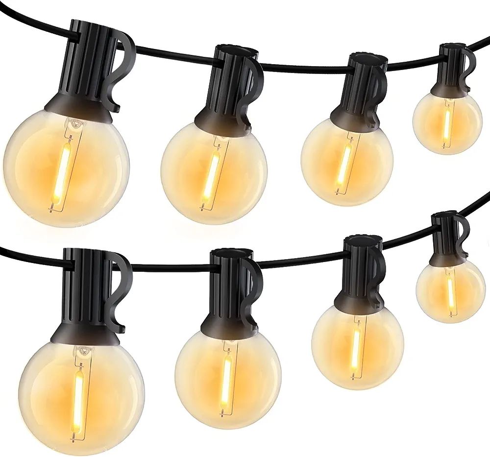 GLUROO Outdoor String Lights, 60FT LED Outdoor Patio Lights Waterproof with 30+2 G40 Globe Bulbs ... | Amazon (US)
