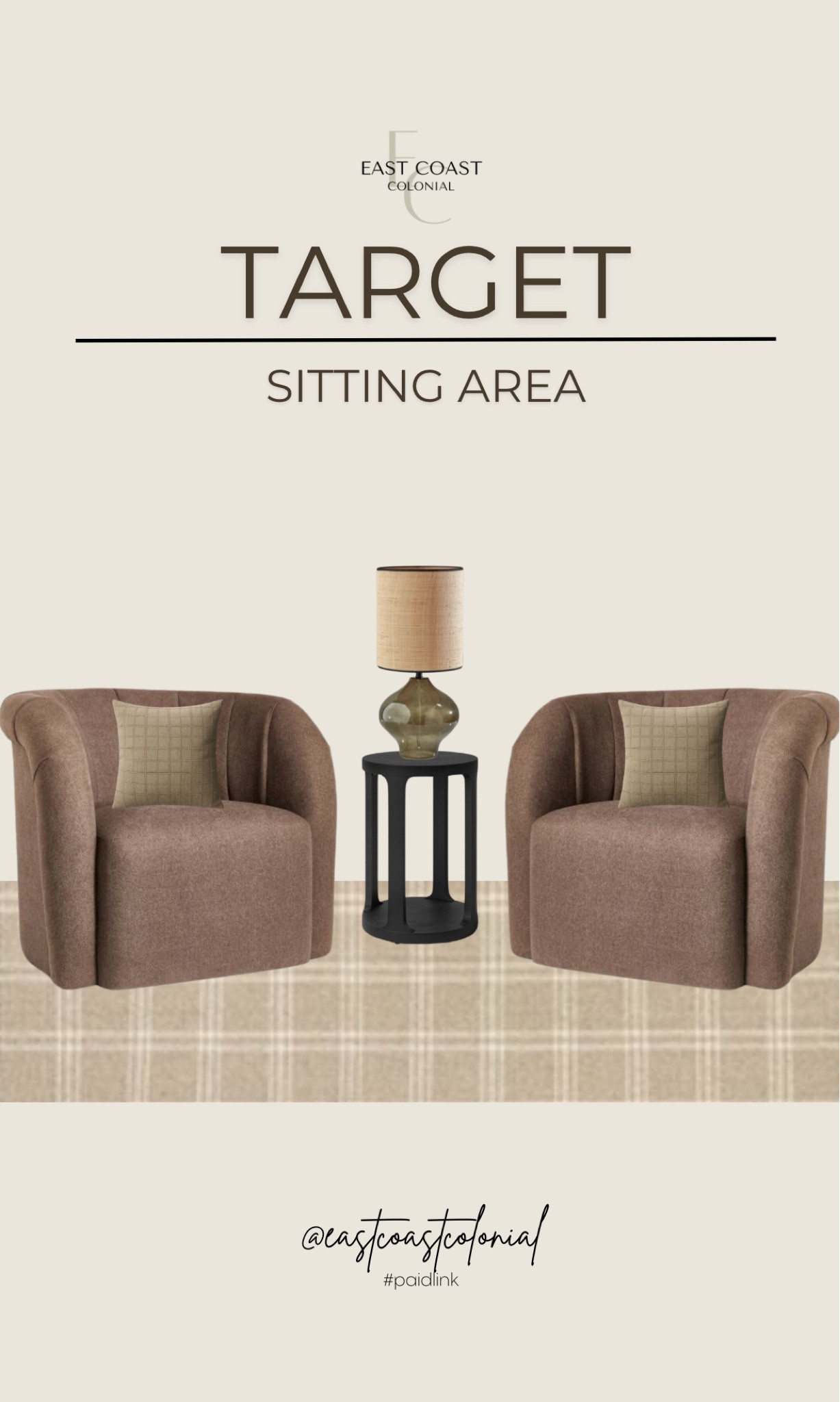 Sitting area design, all from Target.





Area rug, McGee and co rug, McGee and co accent chairs, McGee and co accent table, McGee and co table lamp, target home, target furniture, target home decor

#LTKHome #LTKStyleTip