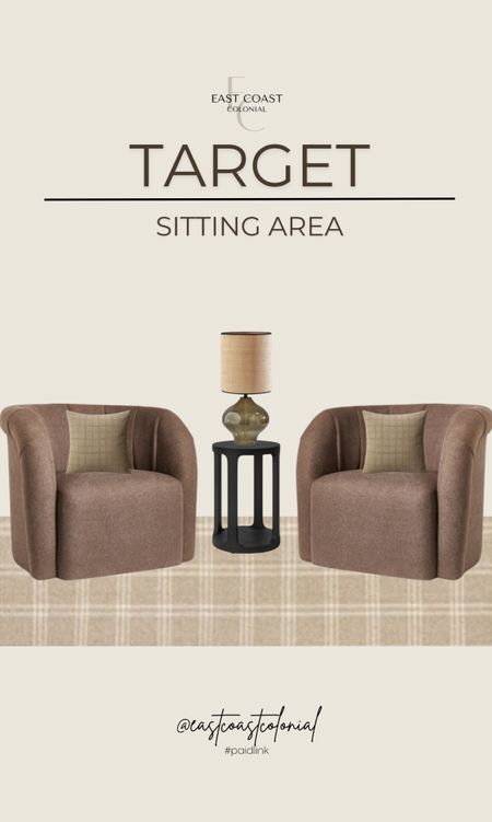 Sitting area design, all from Target.





Area rug, McGee and co rug, McGee and co accent chairs, McGee and co accent table, McGee and co table lamp, target home, target furniture, target home decor

#LTKHome #LTKStyleTip