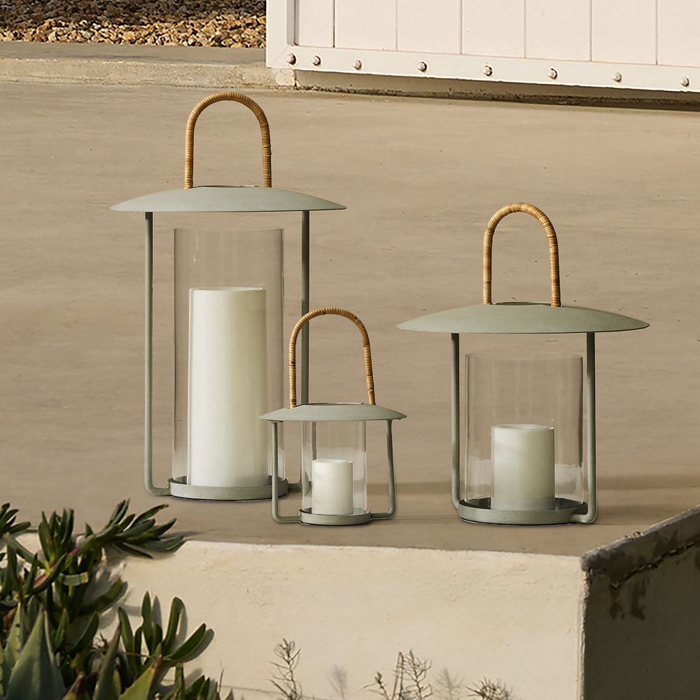 Rattan-Handled Iron Lanterns | West Elm (US)