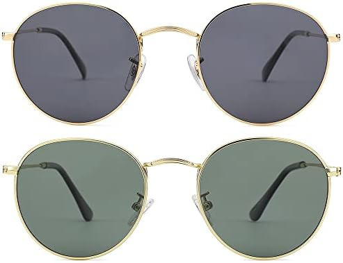 Pro Acme Small Round Metal Polarized Sunglasses for Women Retro Designer Style | Amazon (US)