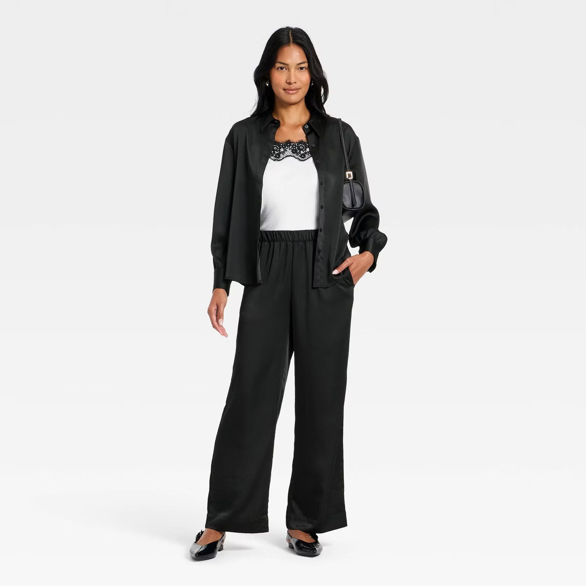 Women's Satin Pull-On Pants - A New Day™ | Target