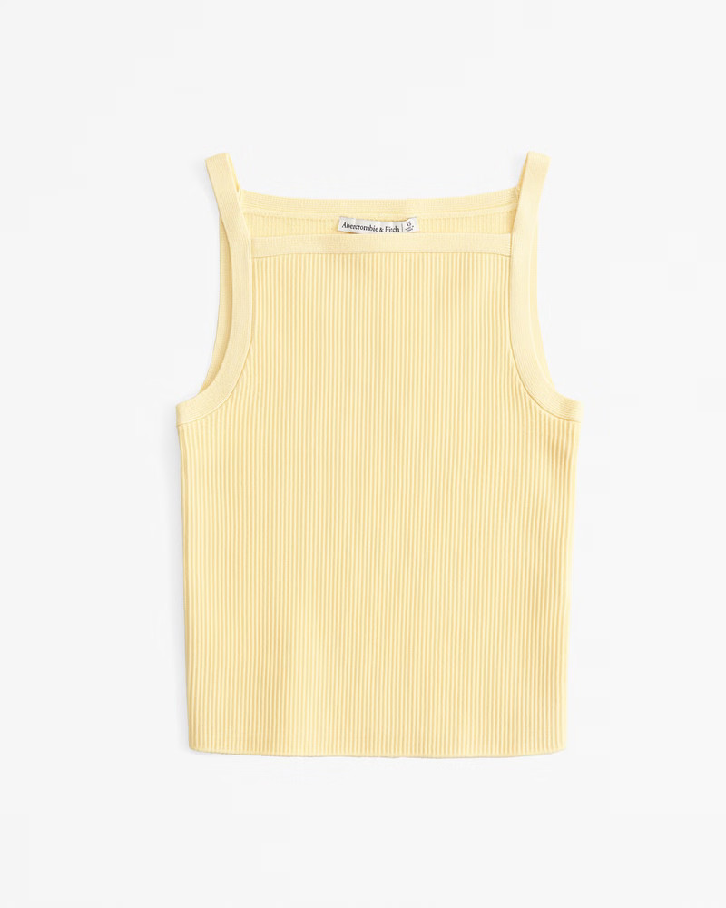 Abercrombie & Fitch Women's Ottoman High-Neck Top in Sunny Yellow - Size XXS | Abercrombie & Fitch (US)
