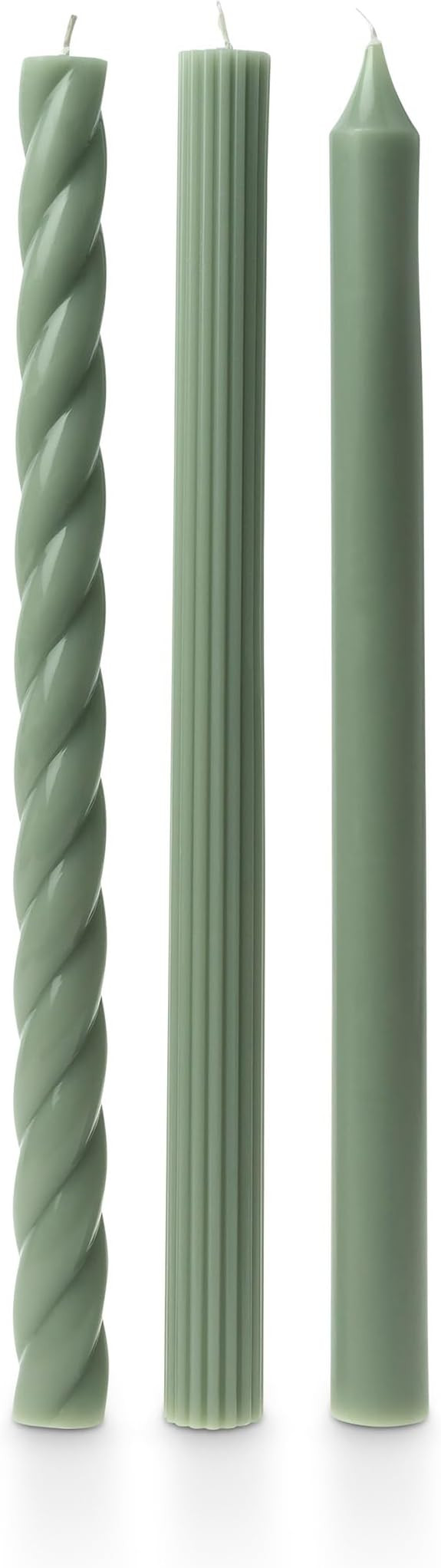 ILLUME Beautifully Done Unscented Assorted Candle Tapers 3-Pack, Sage Green | Amazon (US)