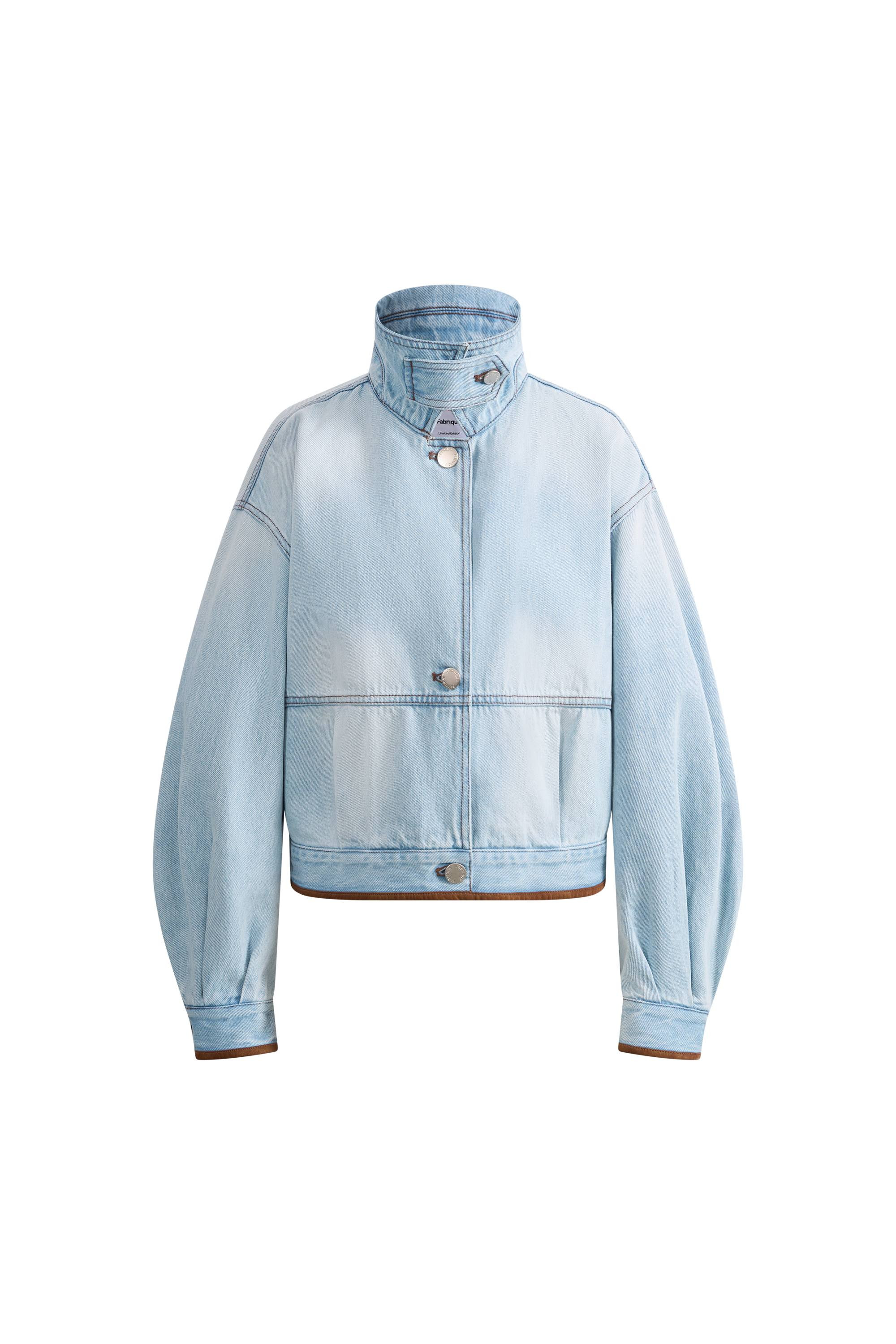 Luna Lantern Sleeve Jacket in Cotton Denim | Fabrique