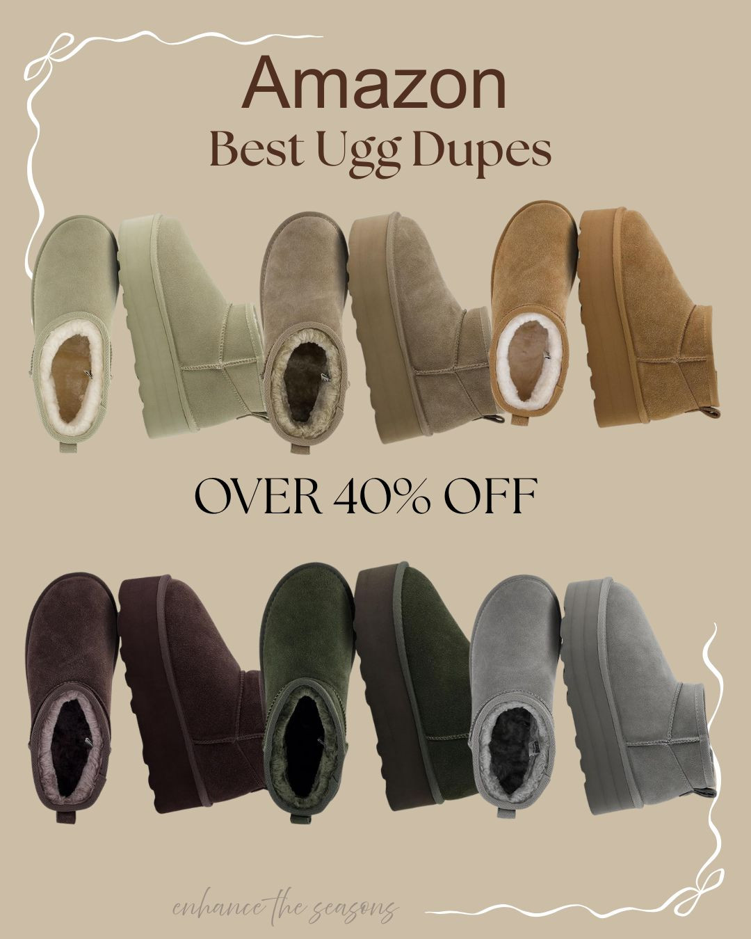 Amazon winter accessories 🤎 Amazon suede booties, UGG Dupes, Ugg Knock offs, Platform booties 

 #LTKSeasonal #LTKSaleAlert #LTKTravel