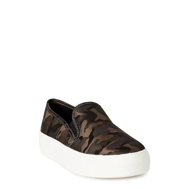Time and Tru Platform Twin Gore Slip-On Sneakers (Women's) | Walmart (US)