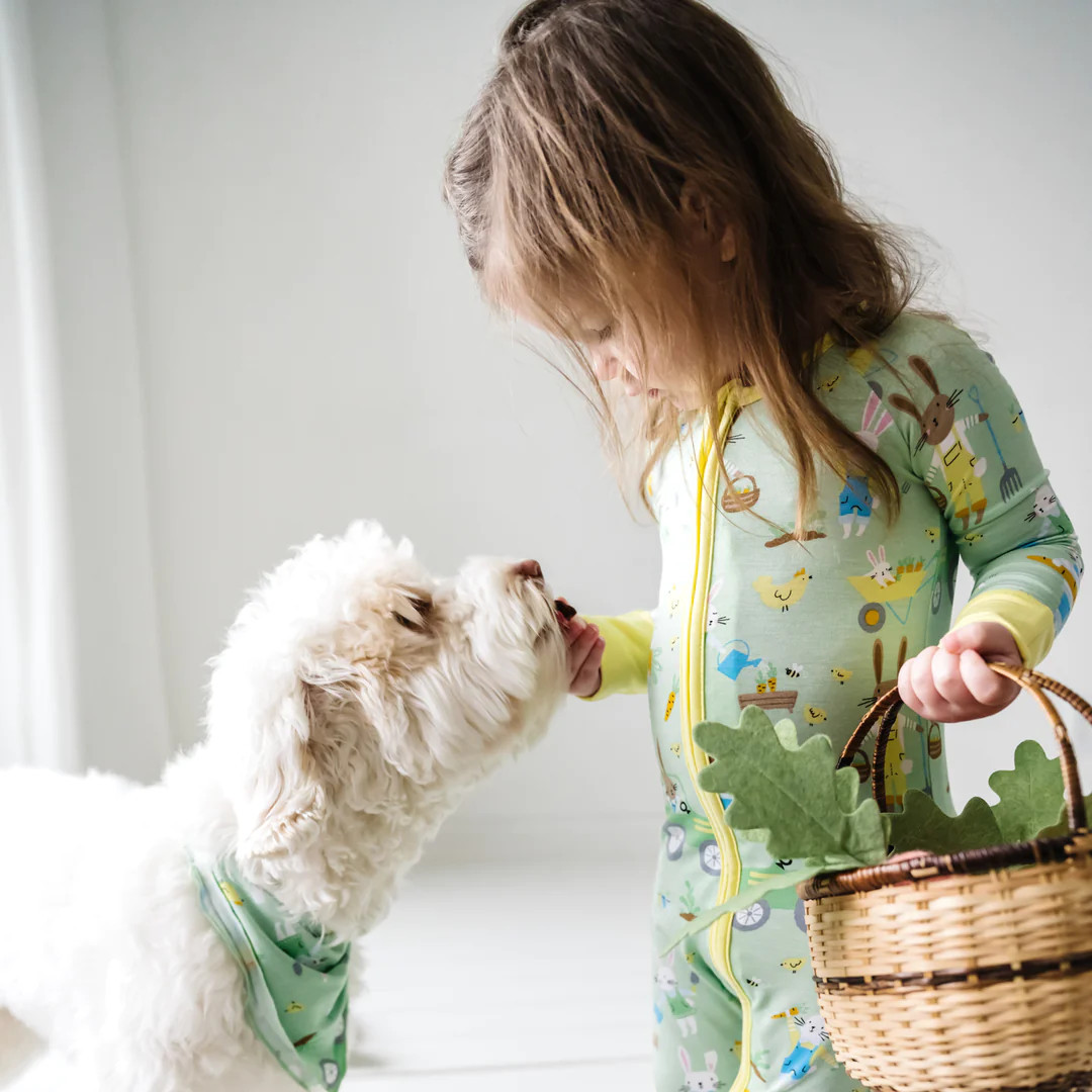 Pistachio Hop To It Bamboo Viscose Zippy | Little Sleepies