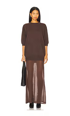SEROYA Arwen Maxi Dress in Slate Brown from Revolve.com | Revolve Clothing (Global)