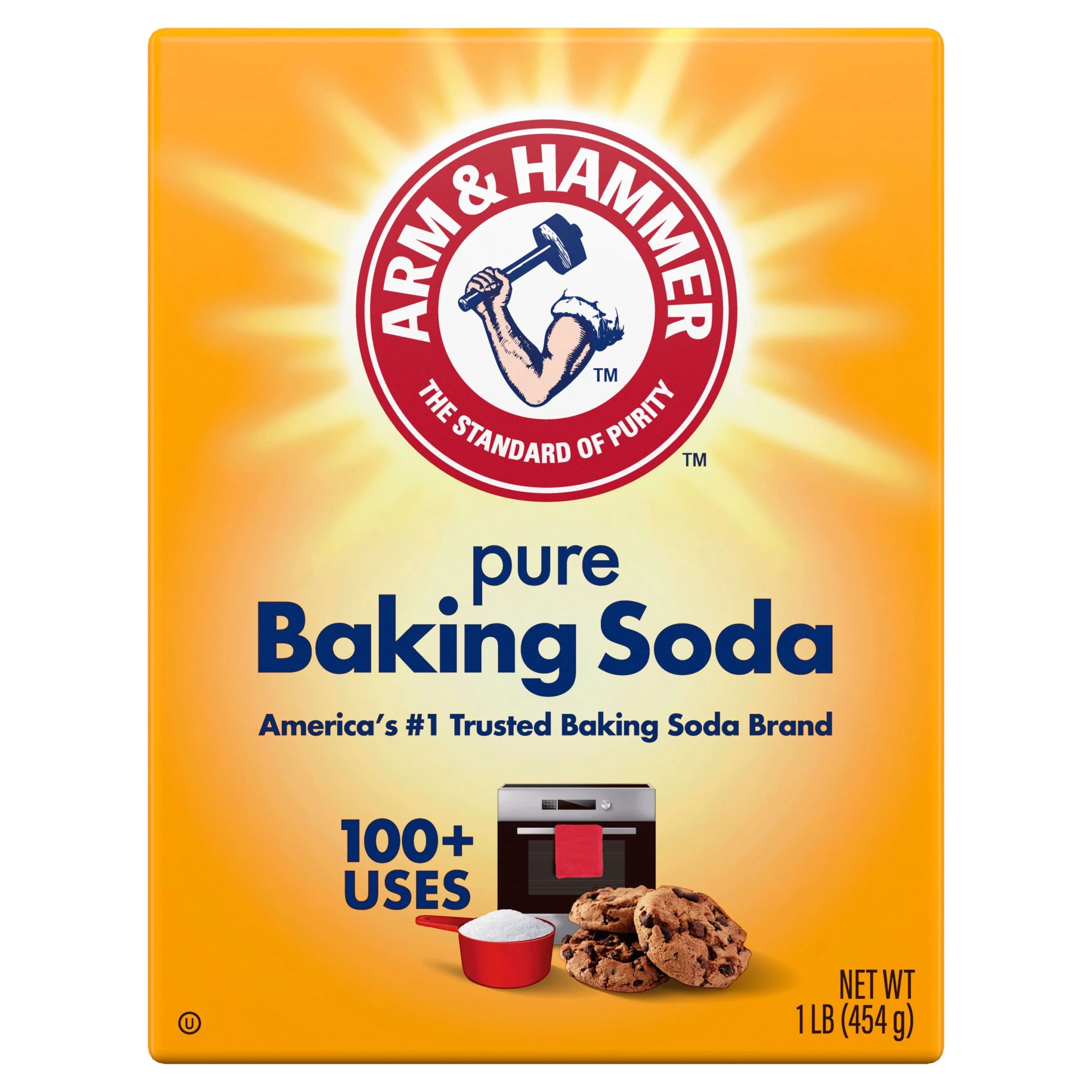 ARM & HAMMER Pure Baking Soda, For Baking, Cleaning & Deodorizing, 1 lb Box | Walmart (US)