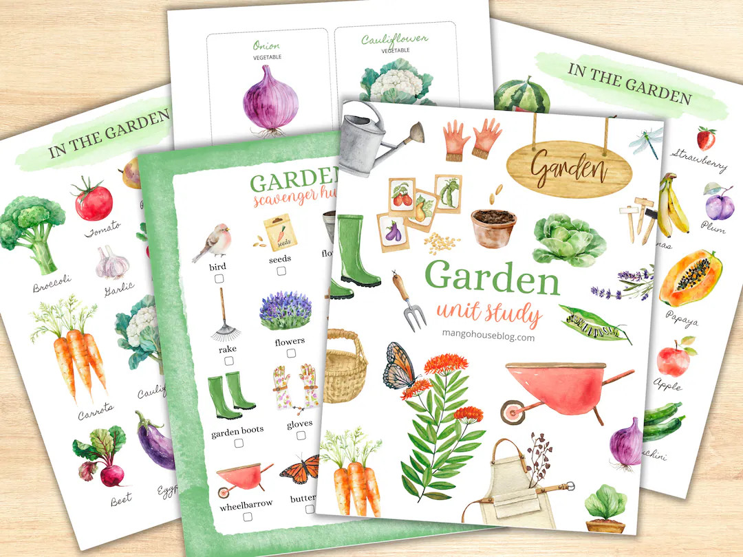 Garden Unit Study, Gardening Activity Pack, Spring Garden Bundle, Homeschool Gardening Unit - Ets... | Etsy (US)