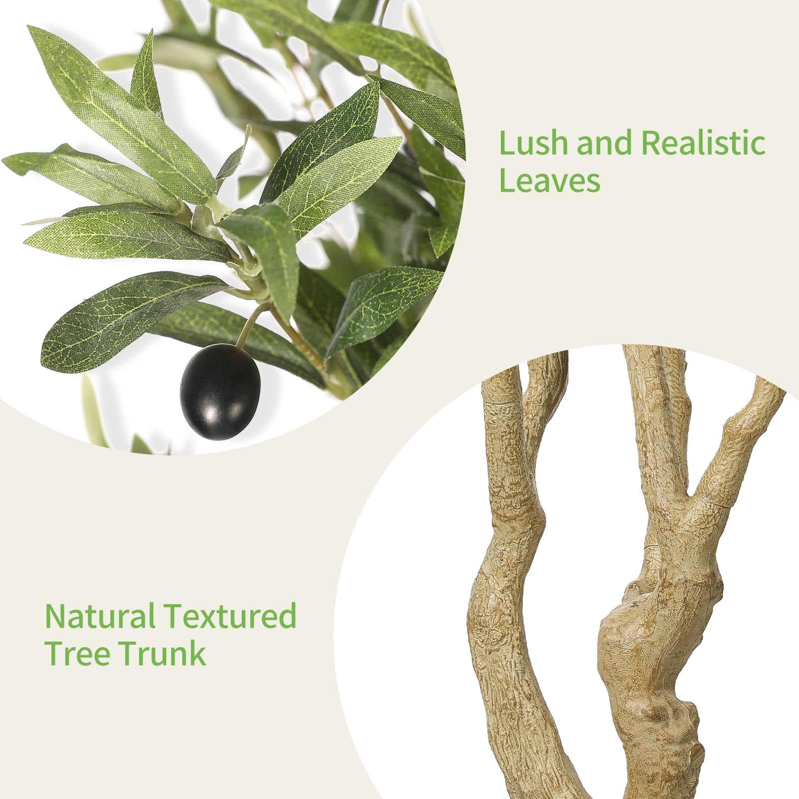Realead Artificial Olive Tree 8ft - Large Faux Olive Tree with Realistic Leaves and Olives - Full... | Amazon (US)