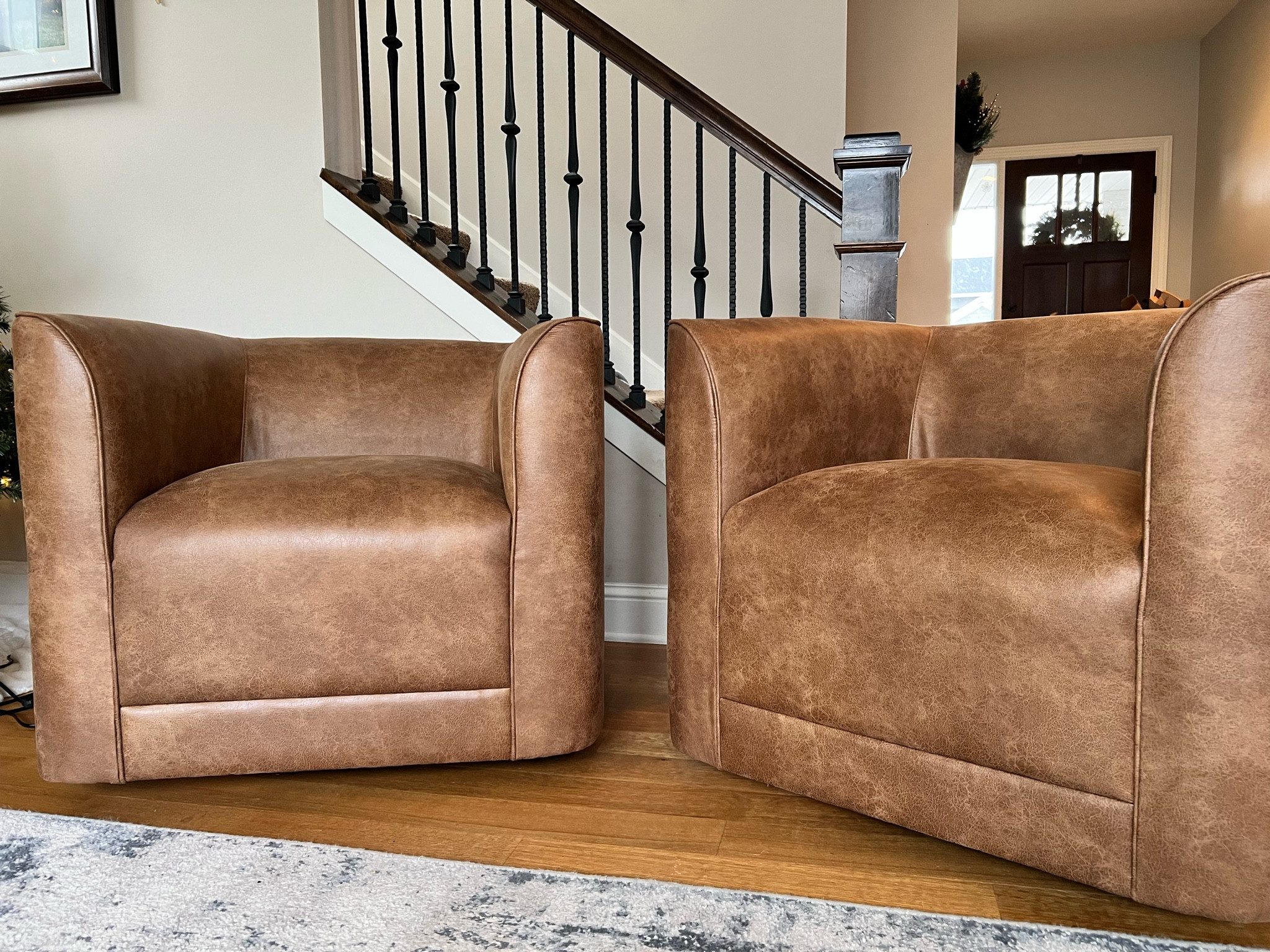Swivel leather accent chairs 

#LTKHome