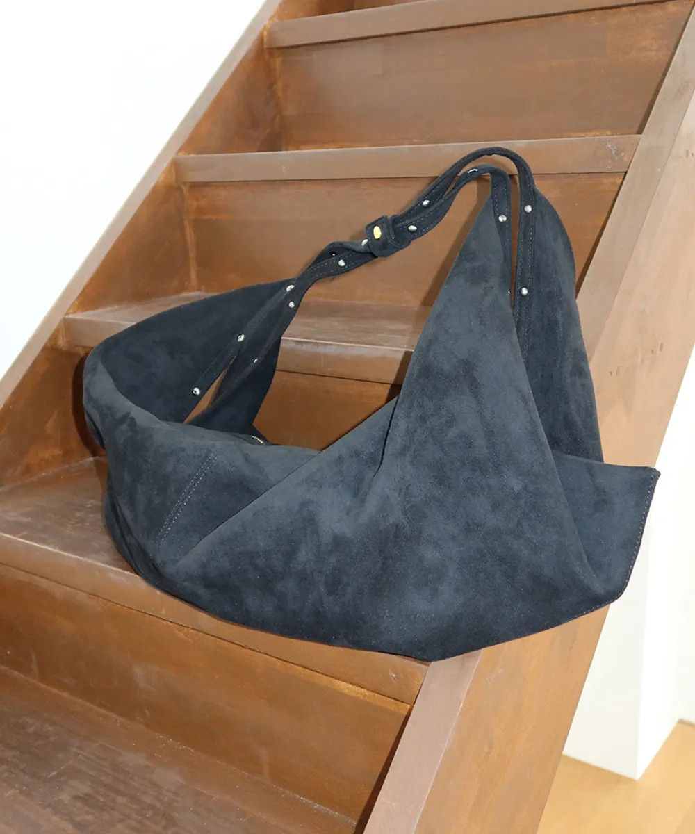 Studded Suede Shoulder Bag_Black | Musinsa Global