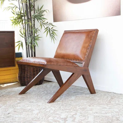 Gearld Leather Upholstered Side Chair in Tan George Oliver | Wayfair North America