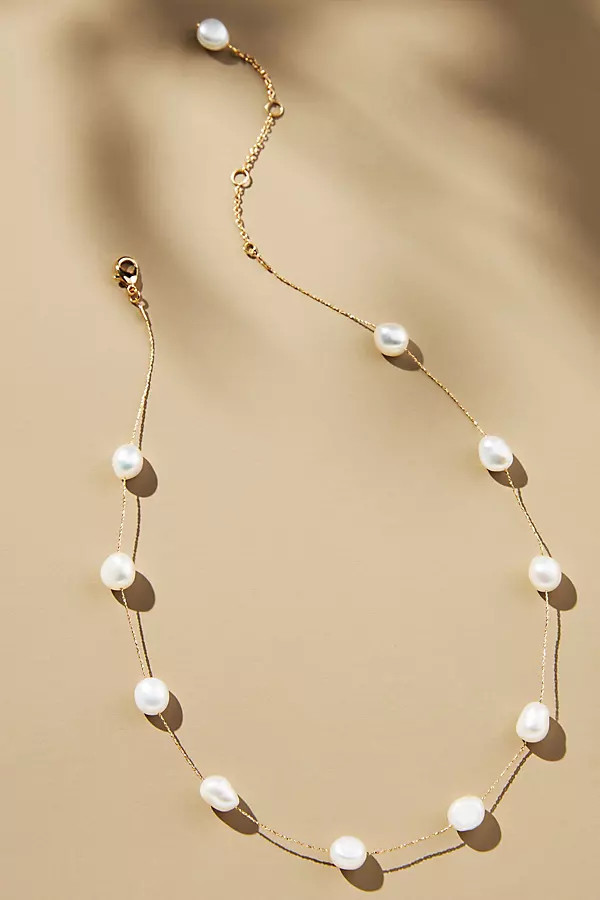 Spaced Pearl Delicate Necklace | Anthropologie (US)