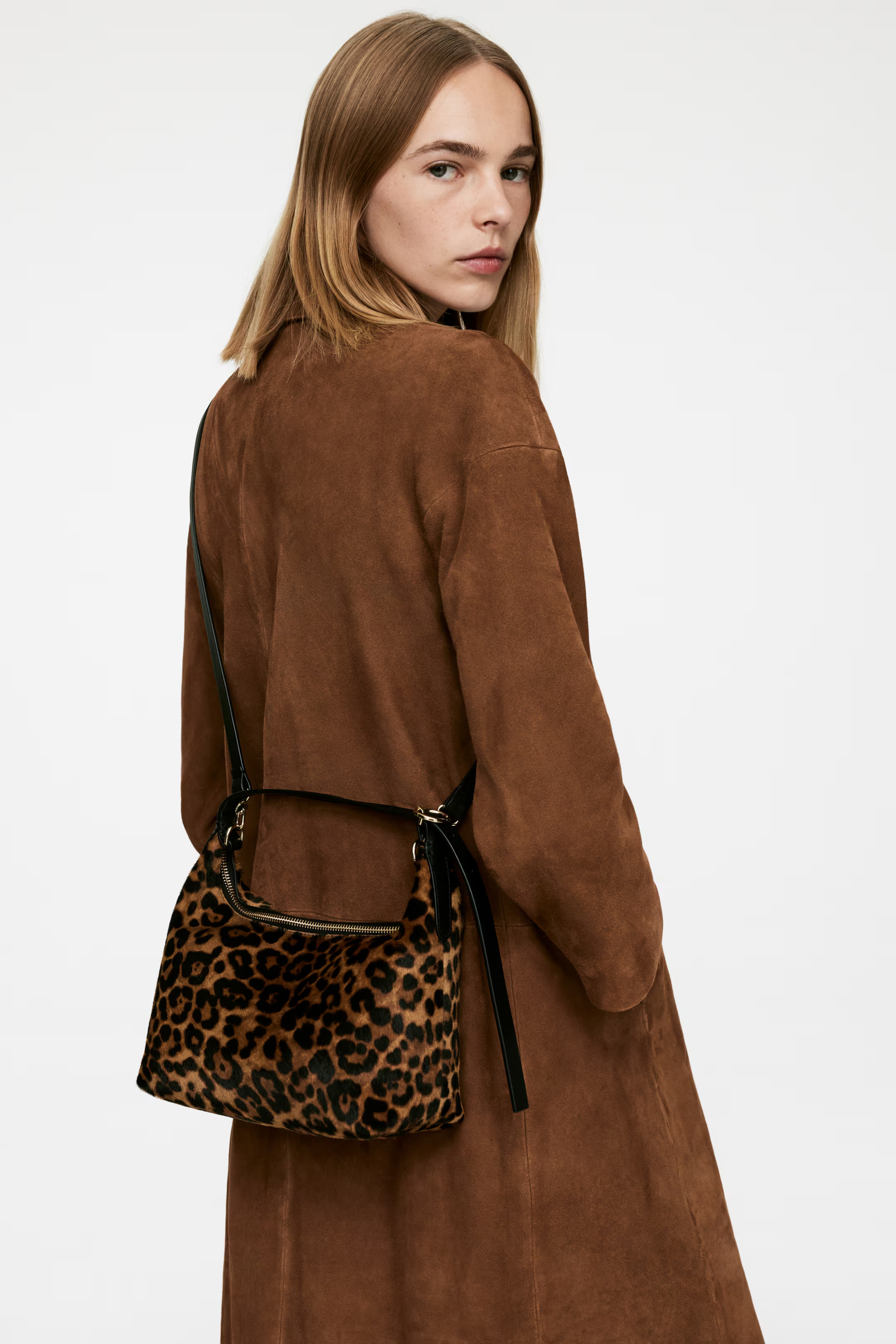 Boxy Leather Bag - Brown/Black - Ladies | H&M GB | H&M (UK, MY, IN, SG, PH, TW, HK)