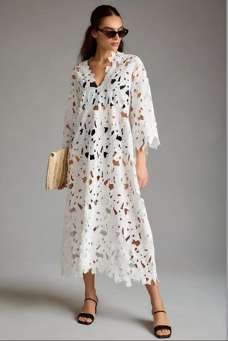 Ok love!! This is a great la vie style house dupe. I love a white kaftan as a swim cover up or worn as a dress for dinner on vacation . Would be so cute for a beach bride or bachelorette trip

White dresses, bachelorette style , white cover up, white kaftan , eyelet kaftan , vacation outfits , white dress , spring dress 

#LTKswim #LTKwedding #LTKSeasonal