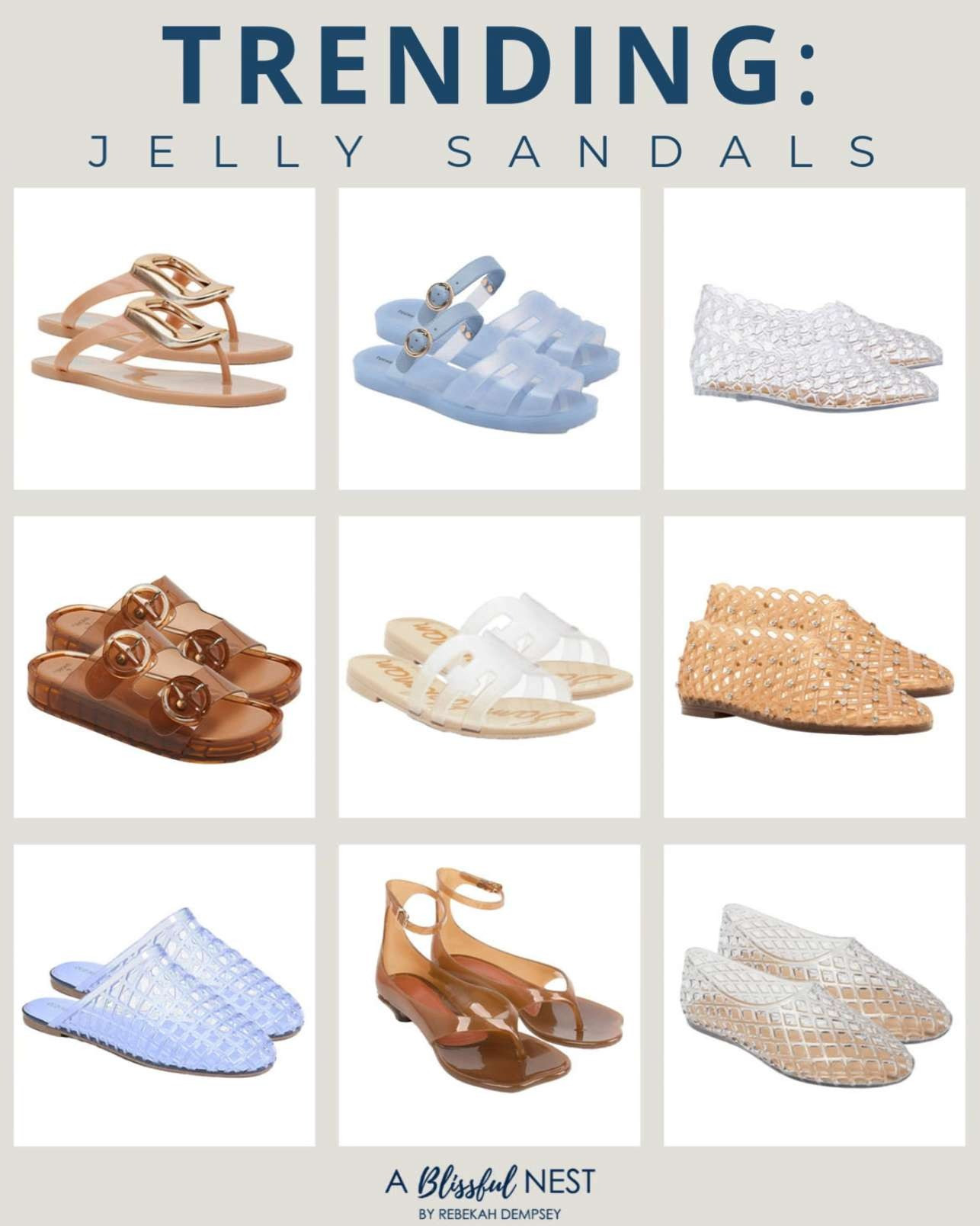 Jelly sandals are trending again and they are the cutest summer staple. Shop the look.

Bay jelly slide sandal, jelly thong heeled sandals, Jameson flip flop, rhinestone caged round toe jelly flats, jelly mules, Gemma sandals, Yuri jelly flats, caged jelly sandals, blue Riley jelly sandals. 

 #LTKootd