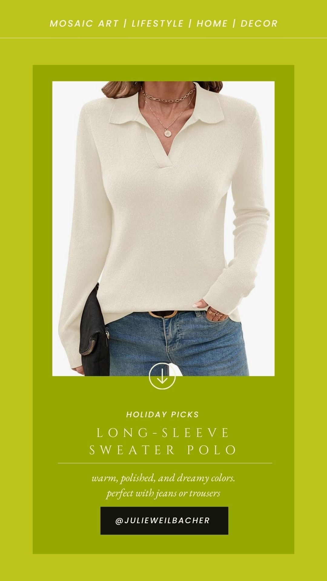 This long sleeve sweater polo is perfect with jeans, skirts, and trousers. Dress it up or down. Comes in so many beautiful colors and sizes.  Perfect for coffee with your bestie, errands, the office, or a travel day. 

#polosweater #vnecksweater #longsleevepolosweater #amazon #collaredsweater #giftsforgher #pullovertop #officesweater #jeanssweater

#LTKootd #LTKFindsUnder50 #LTKMidsize