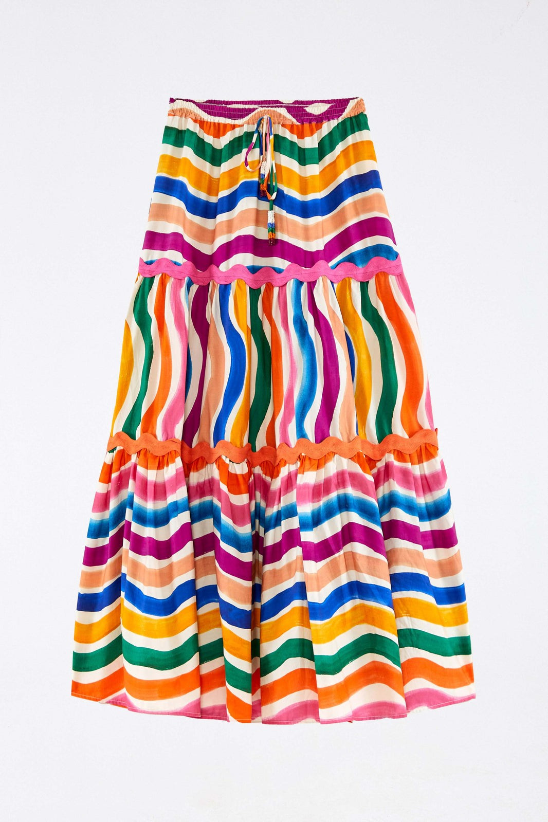 DANCING STRIPES MAXI SKIRT | FarmRio (US)