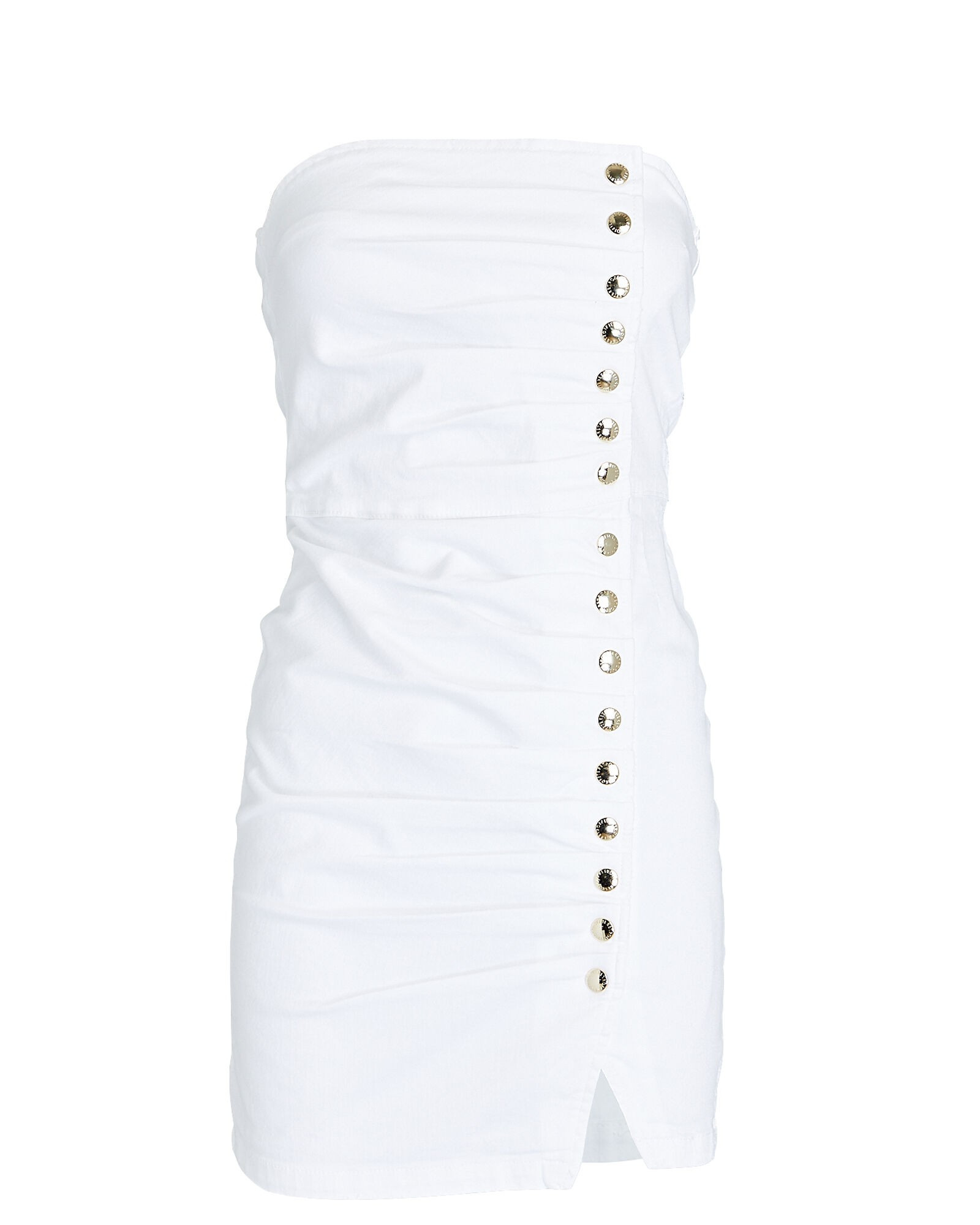 Megh Strapless Ruched Denim Mini Dress | INTERMIX