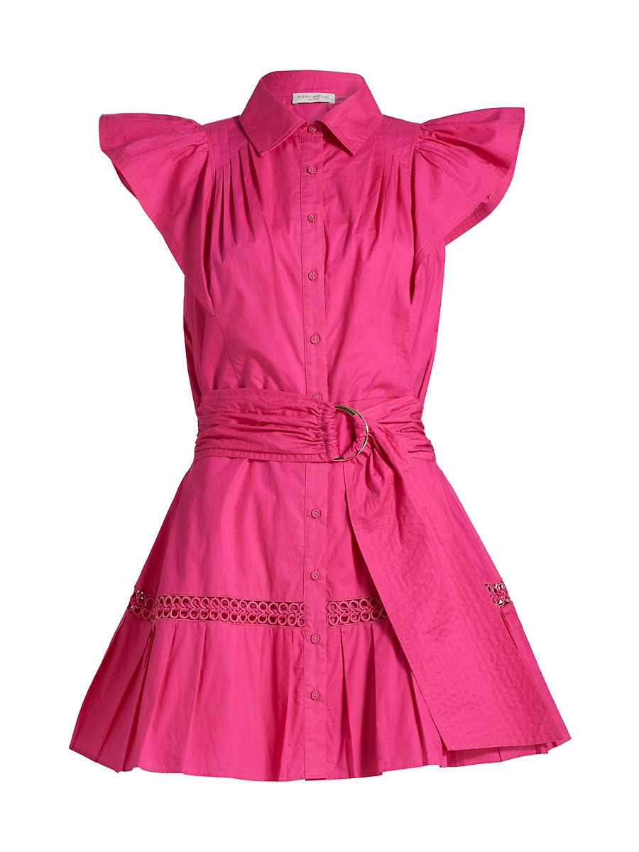 Women's Marceline Embroidered D-Ring Belted Minidress - Pink Petunia - Size Small | Saks Fifth Avenue