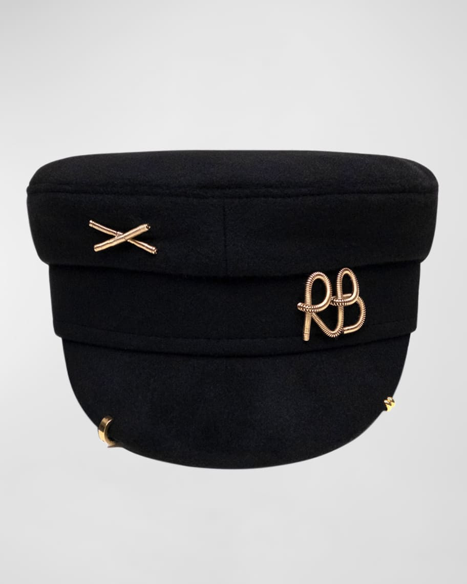 Ruslan Baginskiy  Piercing-Inspired Wool Baker Boy Cap | Neiman Marcus