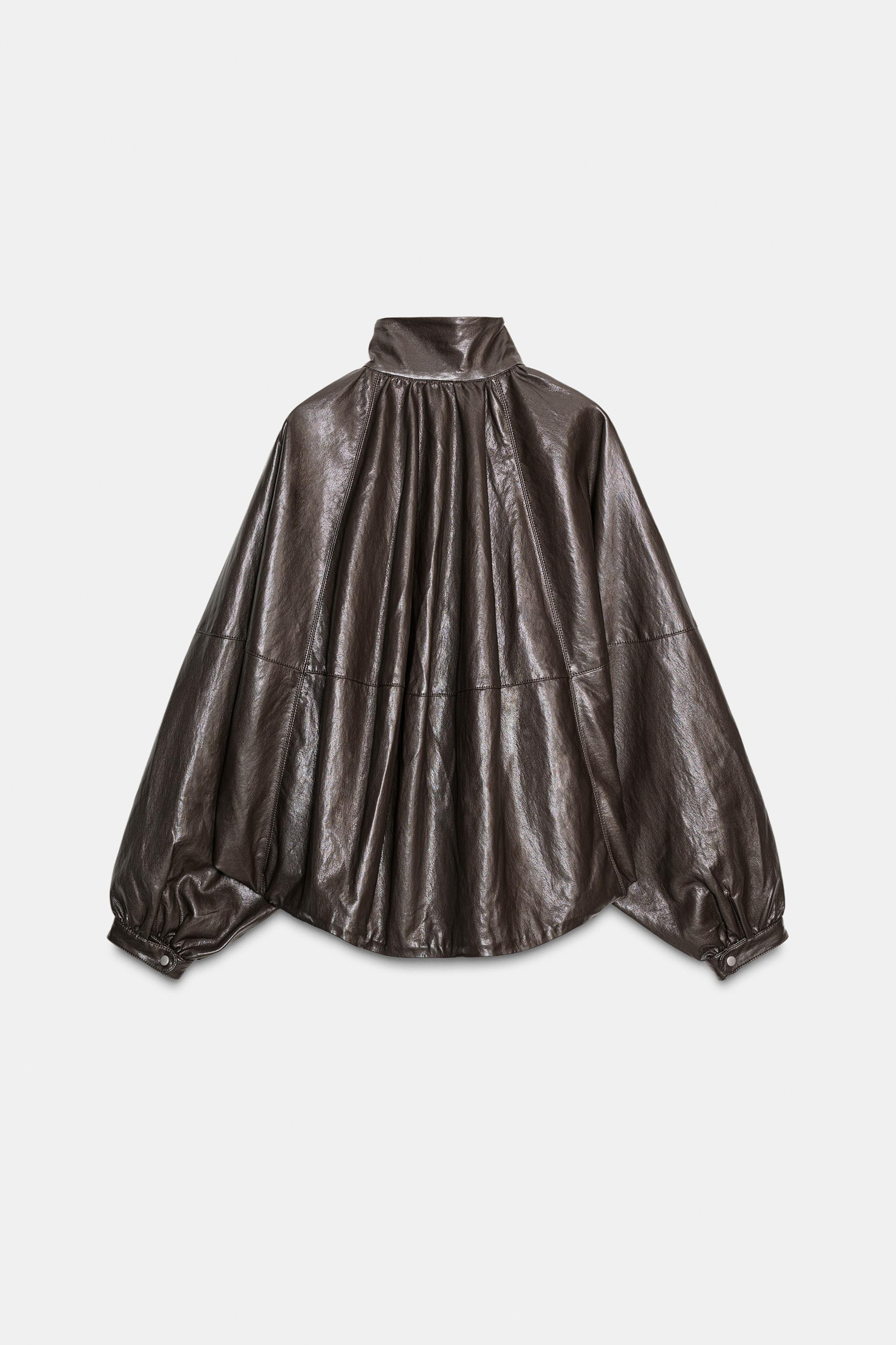 ZW COLLECTION LEATHER EFFECT BOMBER JACKET | Zara UK