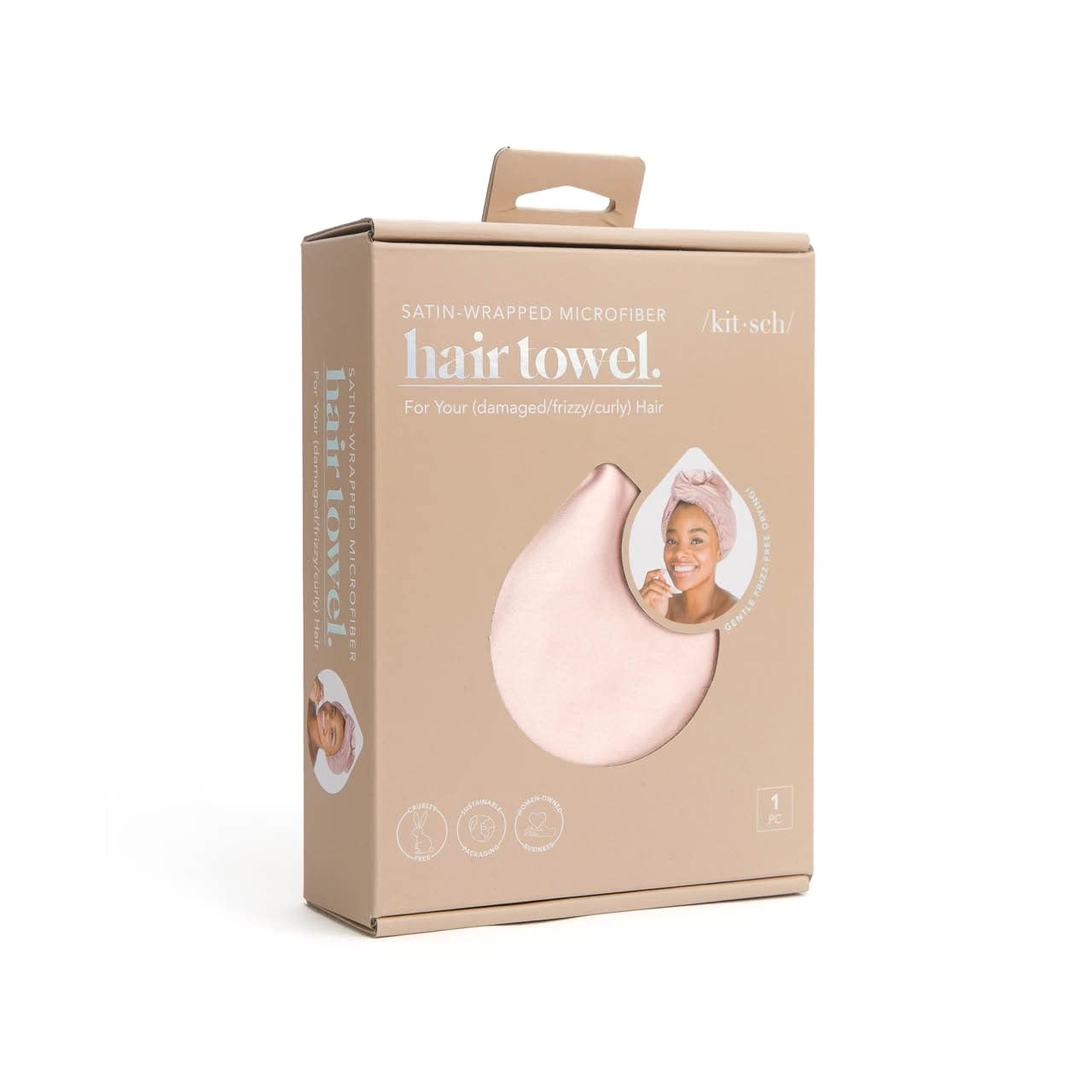 Kitsch Satin & Microfiber Hair Towel Wrap for Women, Absorbent Hair Wrap Towel for Wet Hair, Quic... | Amazon (US)