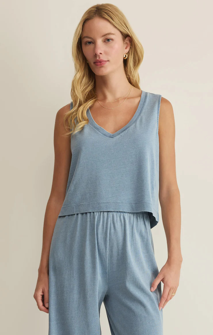 Sloane V-Neck Jersey Denim Tank | Z Supply