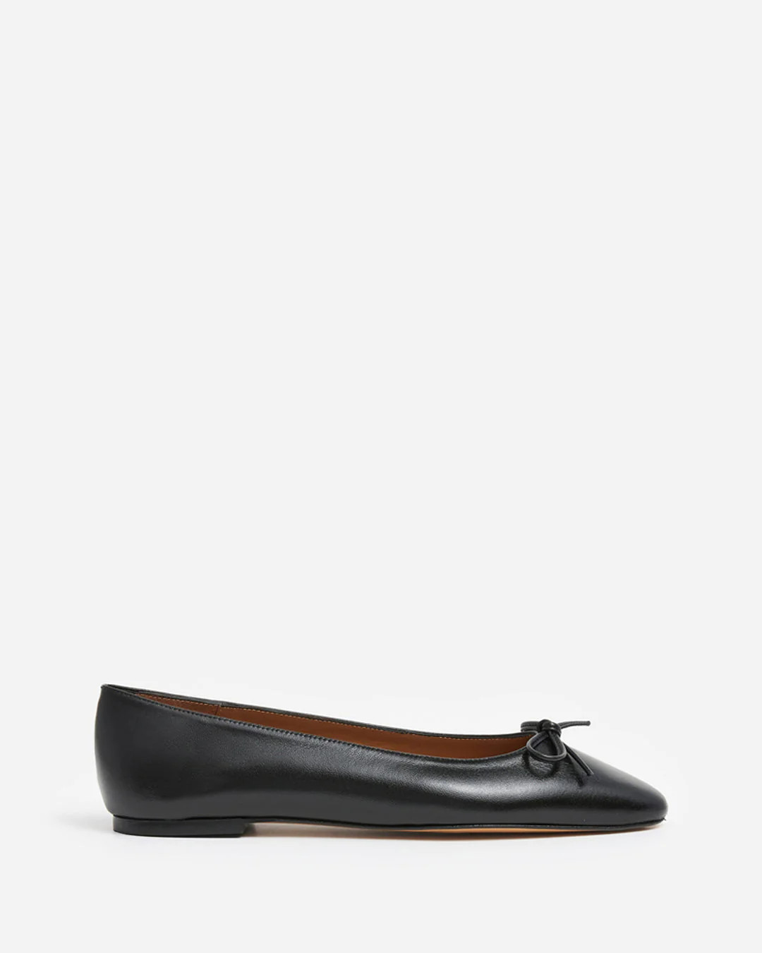 Bodil Leather Black Ballet Flat | Flattered