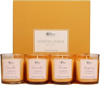 Candles Gifts for Women - Scented Candle Set, Soy Wax Candles for Stress Relief and Home Decor, 4... | Amazon (US)