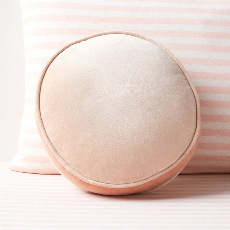 Harriet Round Elegant Pink Velvet Kids Throw Pillow + Reviews | Crate & Kids | Crate & Barrel