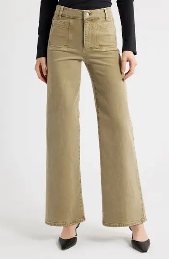 FRAME Le Slim Palazzo Patch Pocket High Waist Wide Leg Jeans | Nordstrom | Nordstrom
