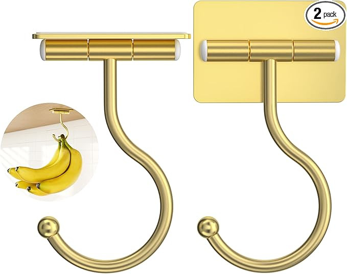 2 Pack Banana Hanger Hook Adhesive Under Cabinet | Amazon (US)