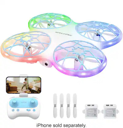 Snaptain - K30 Mini 720P HD Camera Drone with Colorful Lighting and Remote Controller - White | Best Buy U.S.